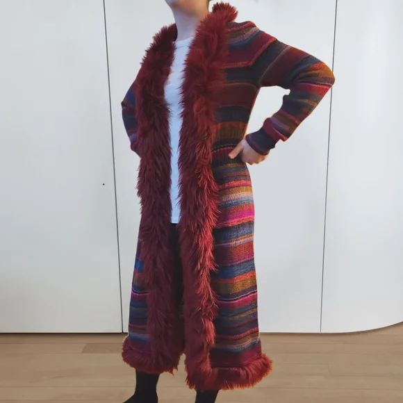 Peruvian Connection Striped Open Duster - Picture 4 of 11